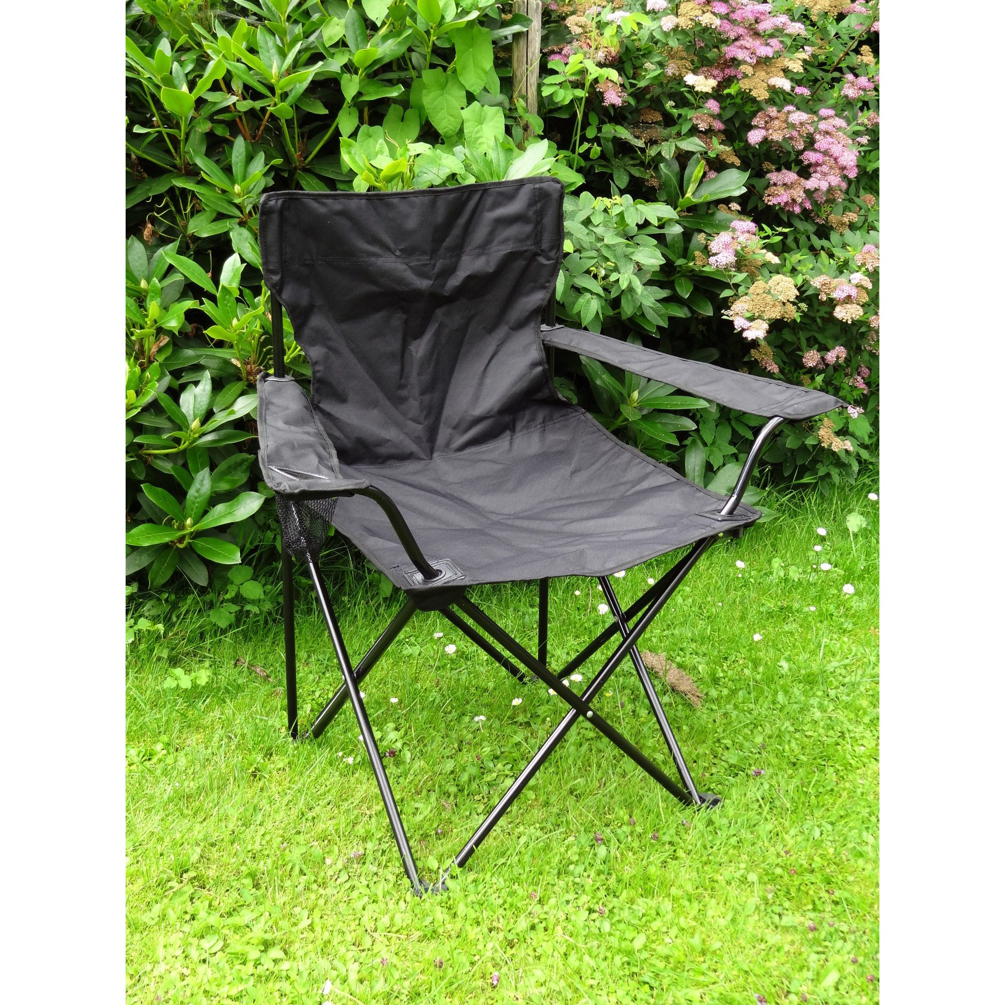 Chaise de Camping Pliante Noir