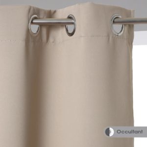 Lot de 2 rideaux occultants Beige