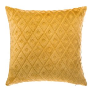 Coussin losanges flanelle Jaune moutarde