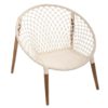 Fauteuil "Raina" Teck Tressé coton