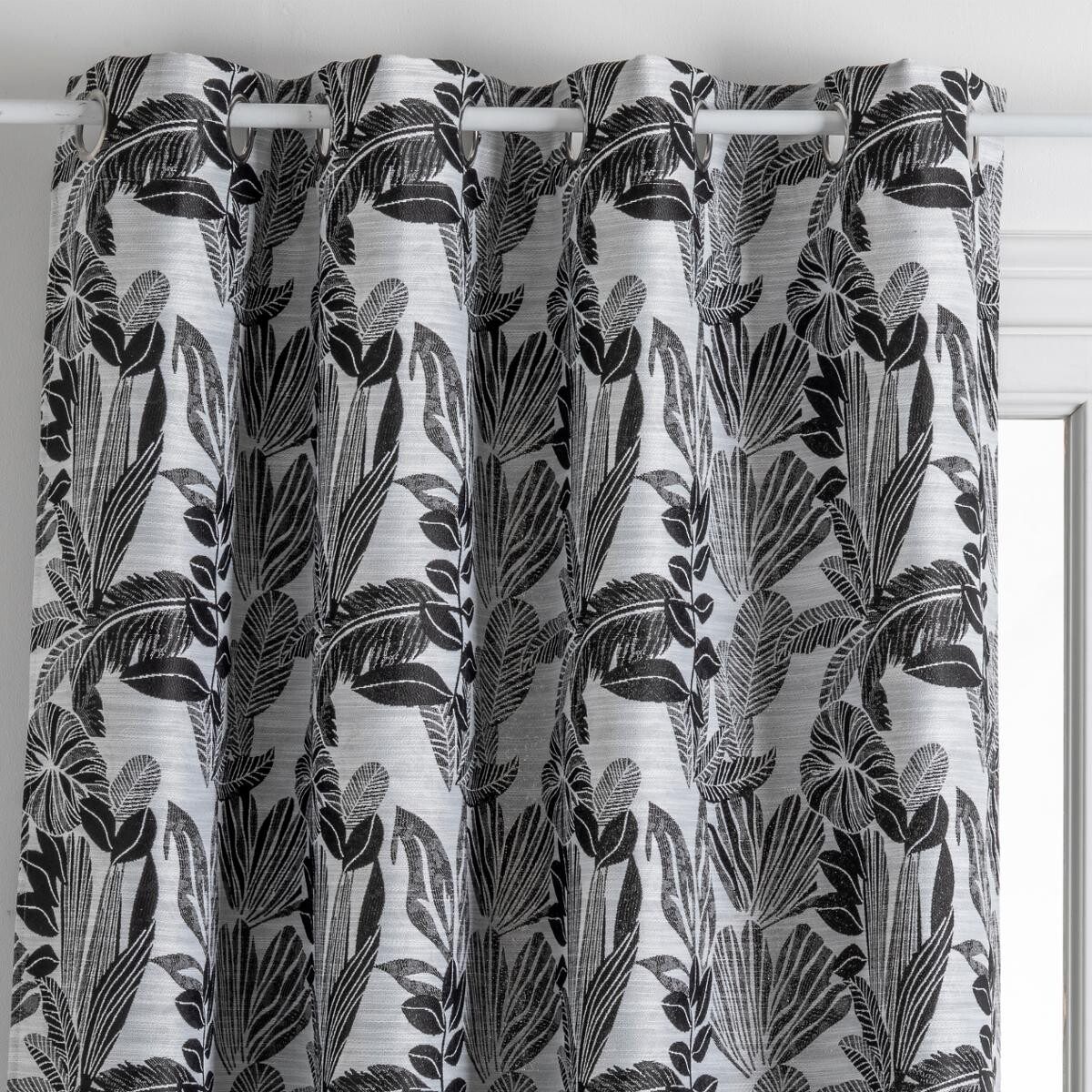 Rideau "Bejuco" motifs jacquard Noir - 140x260 cm