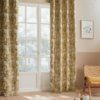 Rideau "Bejuco" motifs jacquard Jaune moutarde