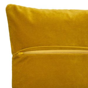 Coussin "Dolce" velours Jaune moutarde