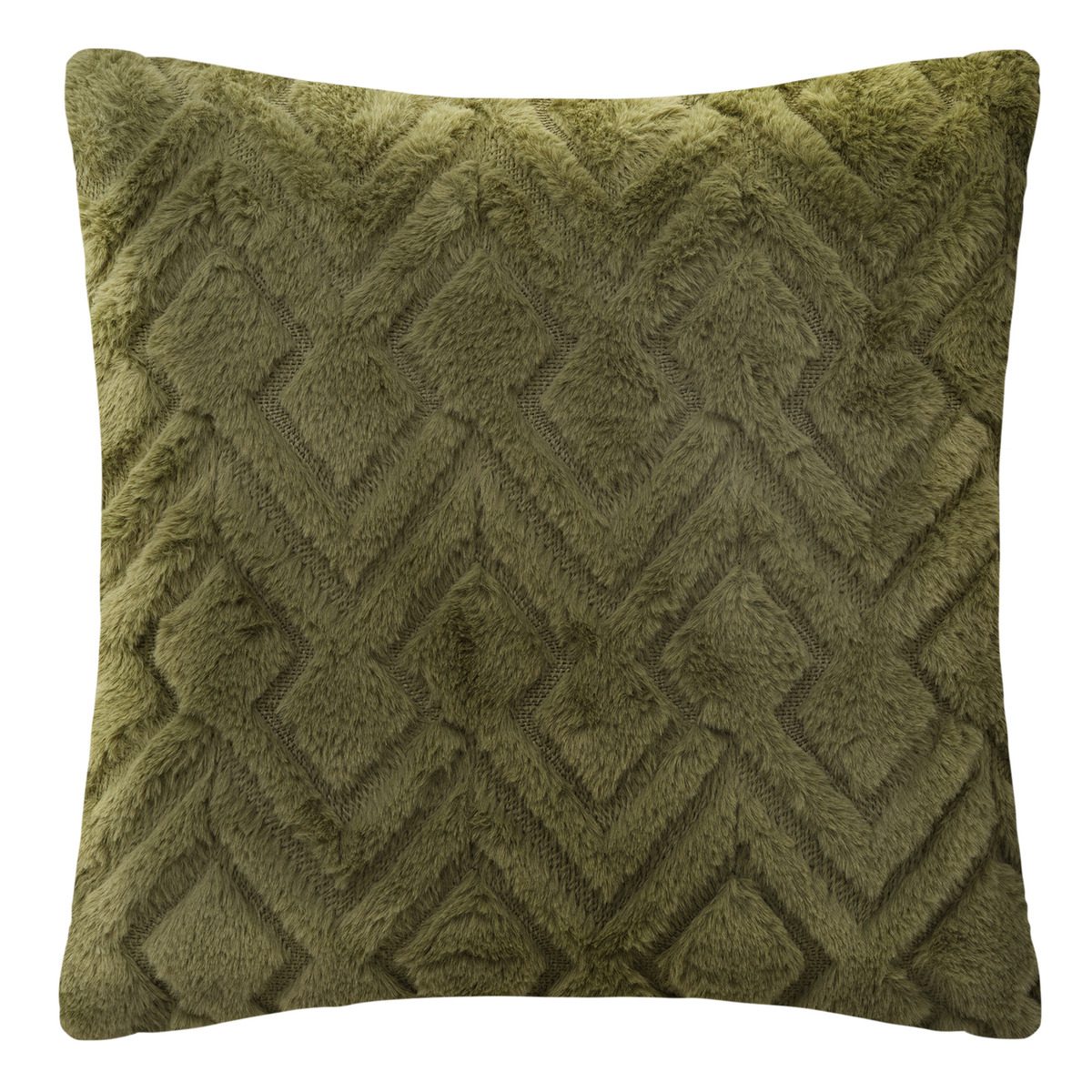 Coussin "Mara" fausse fourrure Vert kaki