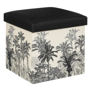 Pouf pliant "Benicio" Noir et blanc