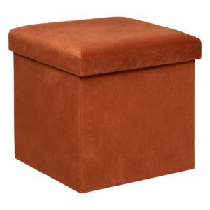 Pouf pliant "Lilou" Velours ambre