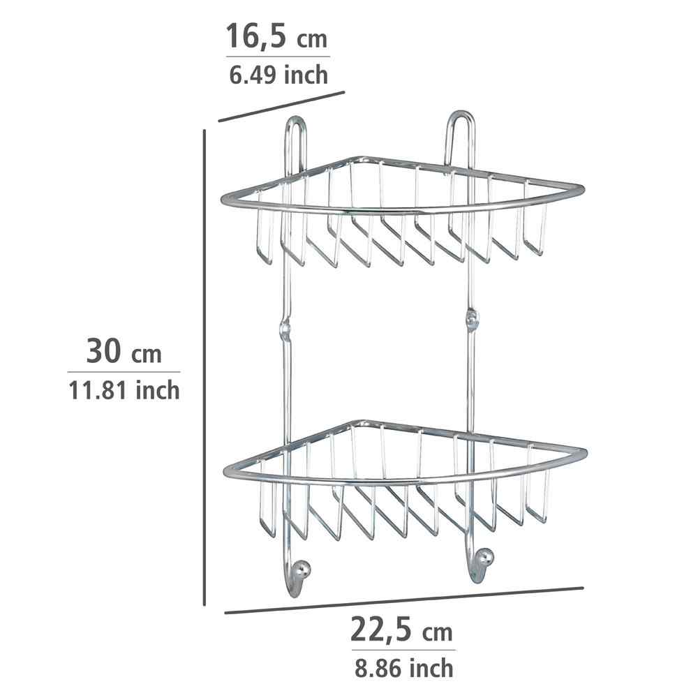 Étagère d'angle Milano 2 crochets et 2 étagères Wenko