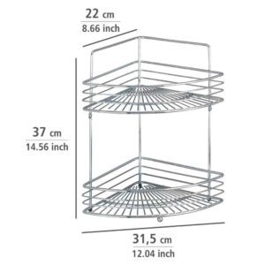 Etagère d'angle murale Milano à 2 niveaux et 2 étagères Wenko