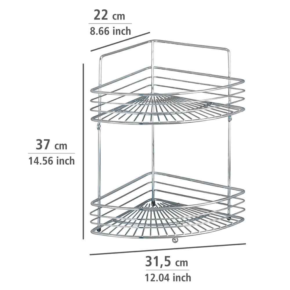 Etagère d'angle murale Milano à 2 niveaux et 2 étagères Wenko